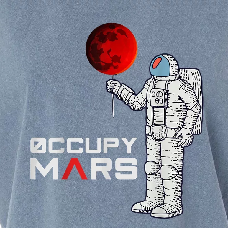 Occupy Mars Astronaut Funny Gift Garment-Dyed Women's Muscle Tee