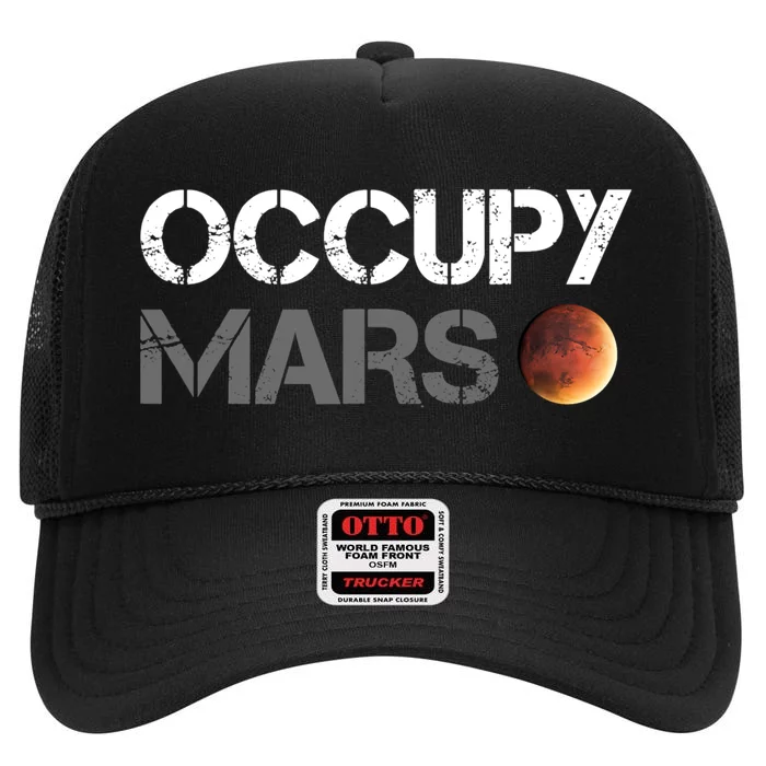 Occupy Mars Astronomy Space Explorer Rocket Science High Crown Mesh Trucker Hat