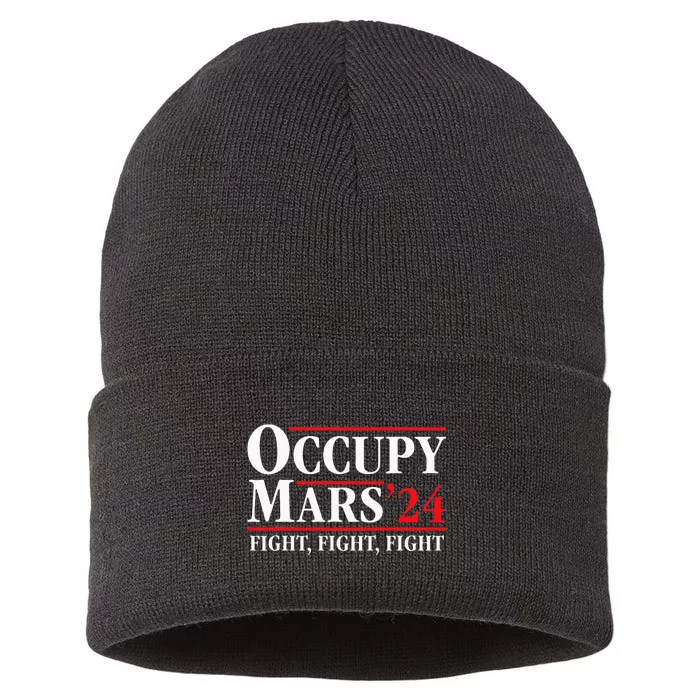 Occupy Mars Astronomy Space Fight Fight Fight Sustainable Knit Beanie