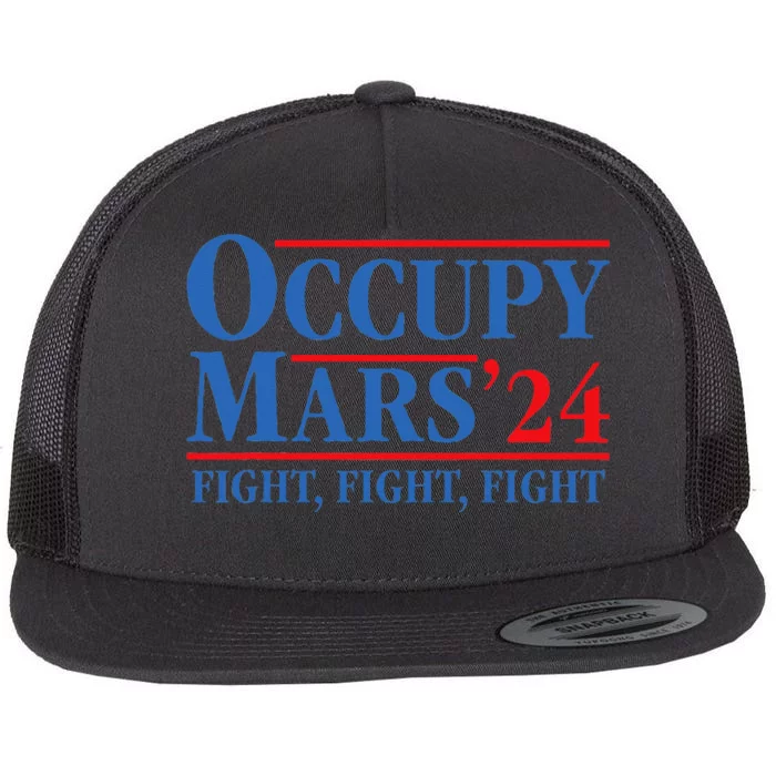 Occupy Mars Astronomy Space Fight Fight Fight Flat Bill Trucker Hat