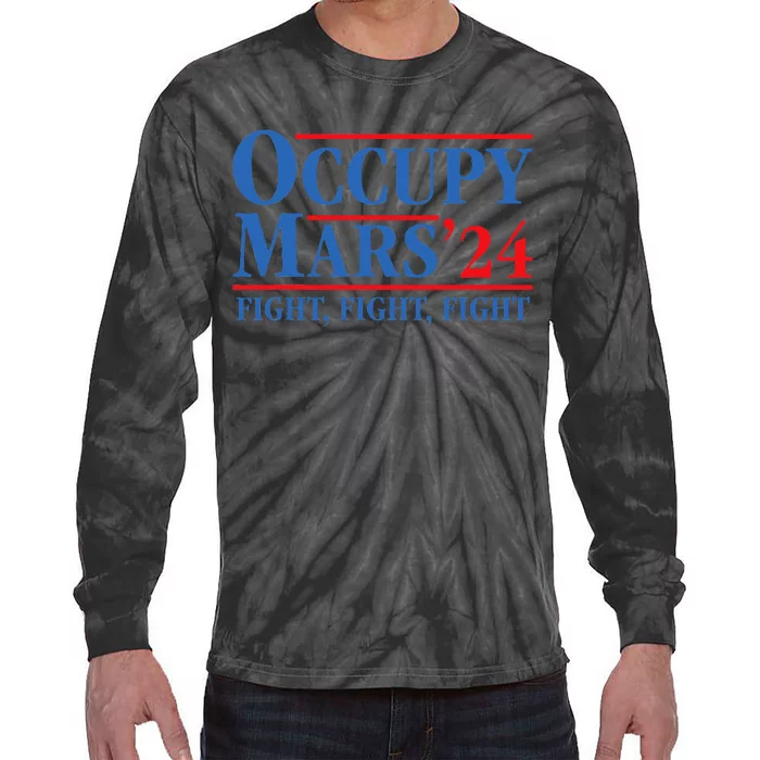 Occupy Mars Astronomy Space Fight Fight Fight Tie-Dye Long Sleeve Shirt