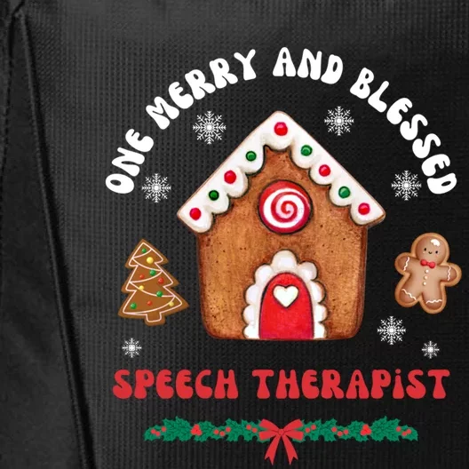 One Merry And Blessed Speech Therapist Christmas Xmas Cute Gift City Backpack