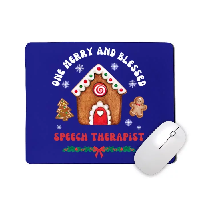 One Merry And Blessed Speech Therapist Christmas Xmas Cute Gift Mousepad