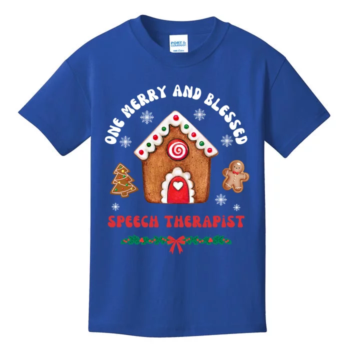 One Merry And Blessed Speech Therapist Christmas Xmas Cute Gift Kids T-Shirt