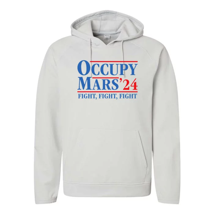 Occupy Mars Astronomy Space Fight Fight Fight Performance Fleece Hoodie