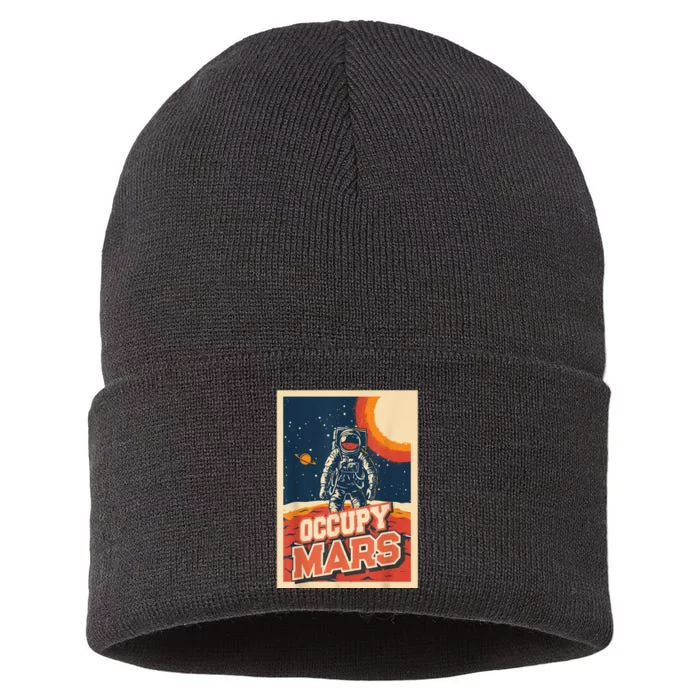 Occupy Mars Aerospace Space Travel Sustainable Knit Beanie