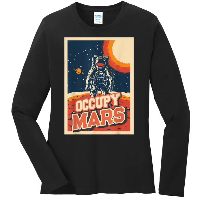 Occupy Mars Aerospace Space Travel Ladies Long Sleeve Shirt