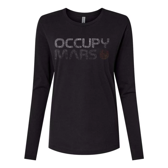 Occupy Mars Astronomy Space Explorer Gift Womens Cotton Relaxed Long Sleeve T-Shirt