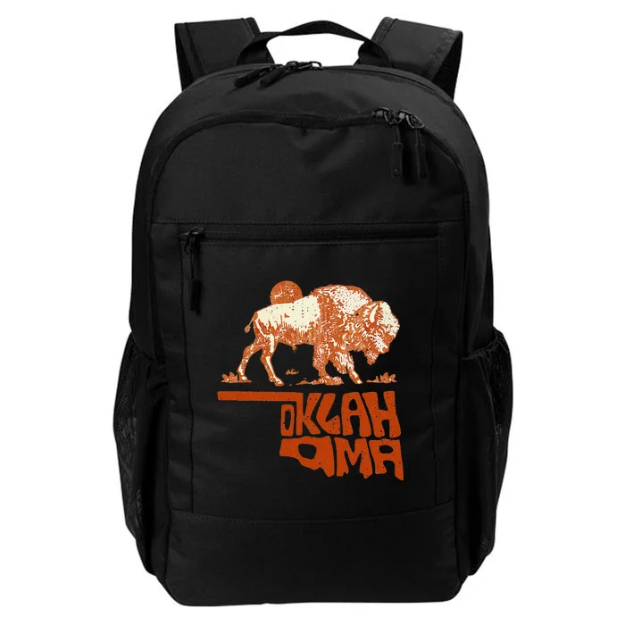 Oklahoma Map Bison Buffalo Oklahoma Souvenir Vintage Daily Commute Backpack