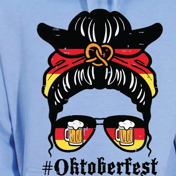 Oktoberfest Messy Bun German Flag Bavarian Festival Women Unisex Surf Hoodie