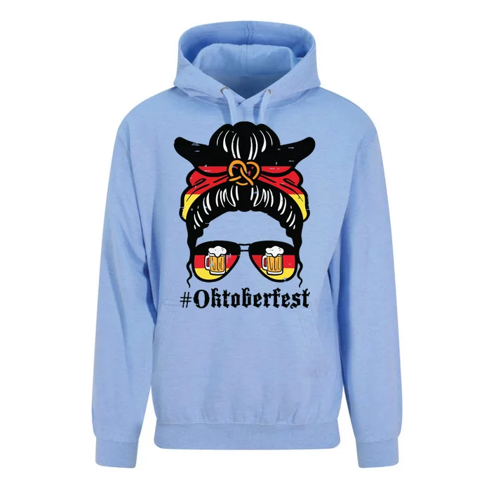 Oktoberfest Messy Bun German Flag Bavarian Festival Women Unisex Surf Hoodie