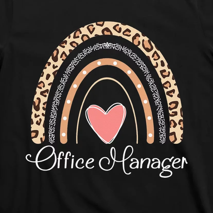 Office Manager Boho Rainbow Funny School Office Manager T-Shirt