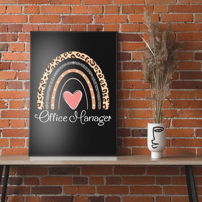 Office Manager Boho Rainbow Funny School Office Manager Poster