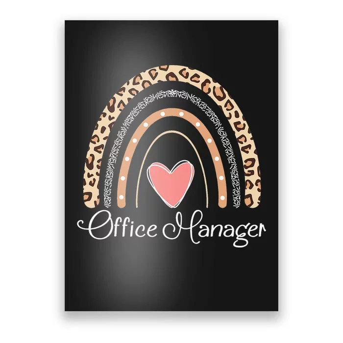 Office Manager Boho Rainbow Funny School Office Manager Poster