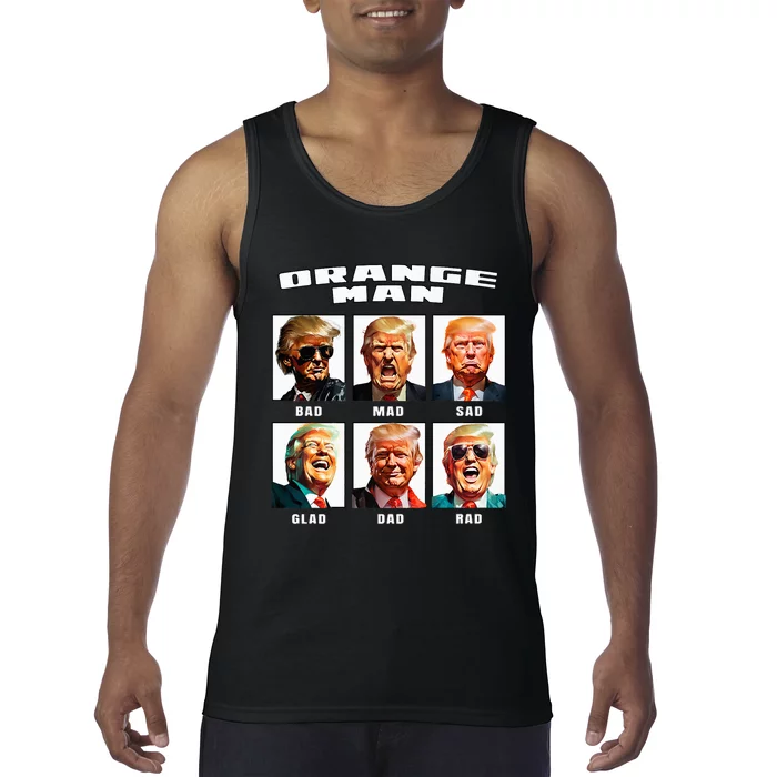 Orange Man Bad The Many Faces of Donald Trump Tank Top