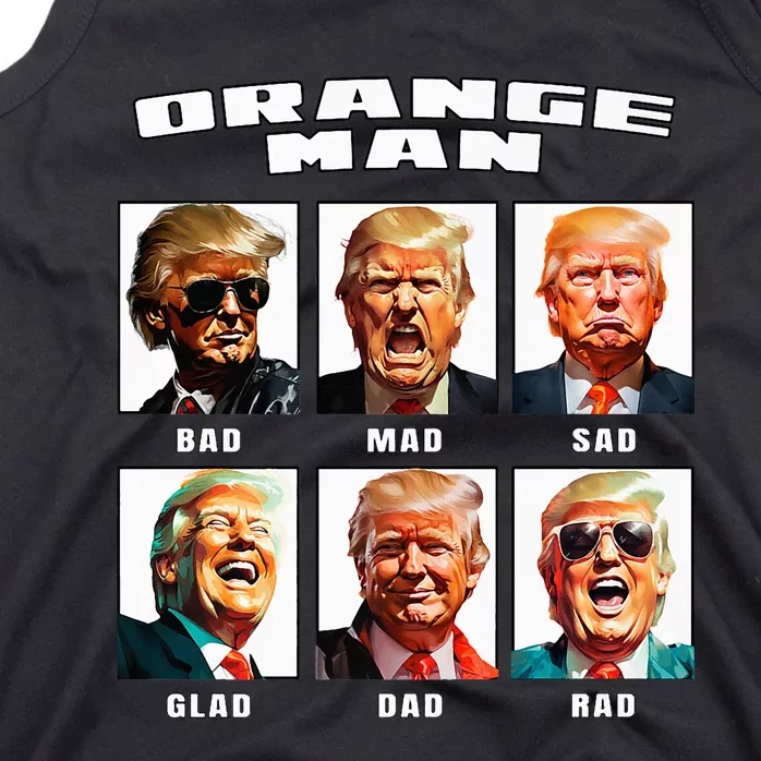 Orange Man Bad The Many Faces of Donald Trump Tank Top