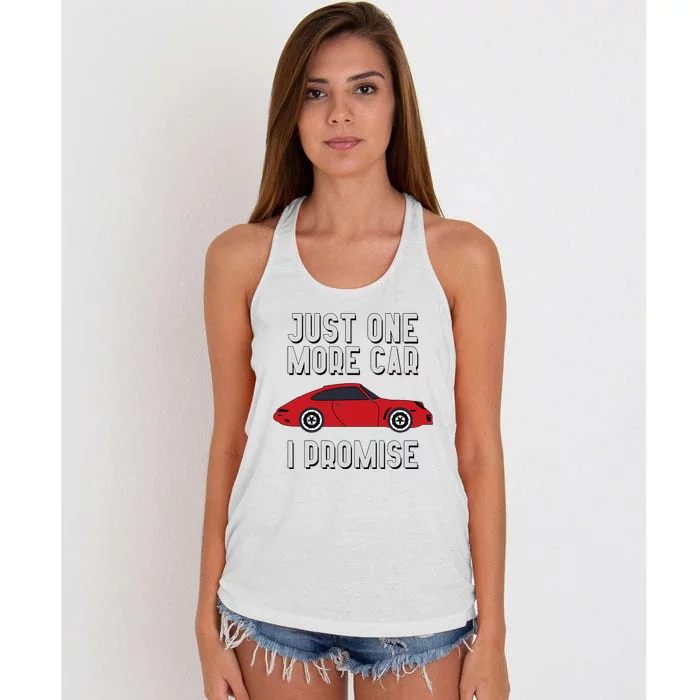 One More Car Part I Promise For Car Enthusiast Women's Knotted Racerback Tank