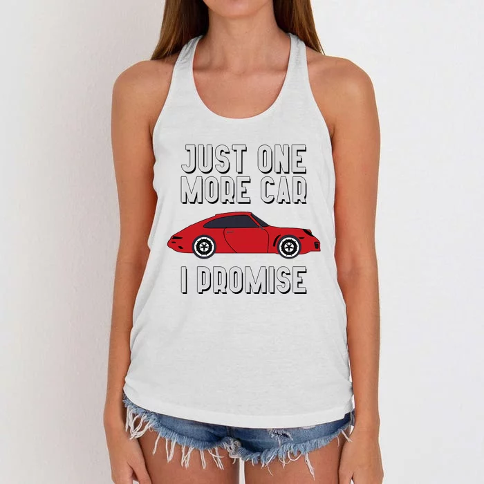 One More Car Part I Promise For Car Enthusiast Women's Knotted Racerback Tank