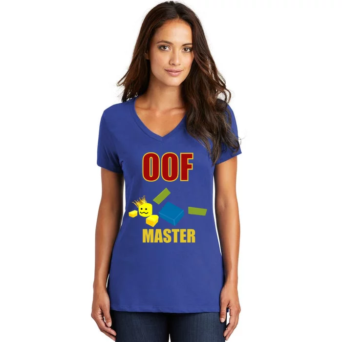 Oof Master Computer Video Game Funny Noob Gamer Great Gift Women's V-Neck T-Shirt