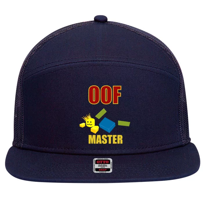 Oof Master Computer Video Game Funny Noob Gamer Great Gift 7 Panel Mesh Trucker Snapback Hat