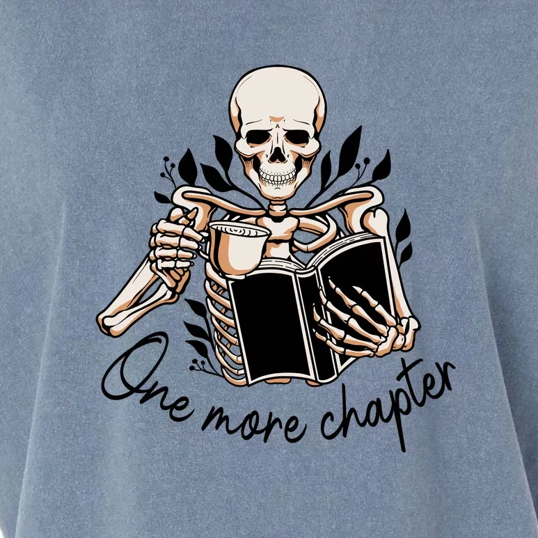 One More Chapter Funny Skeleton Reading Books Gift Cute Reading Garment-Dyed Women's Muscle Tee