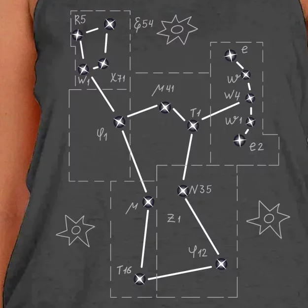 Orion Makeup Constellation Space Solar System Stars Astronomy Women's Knotted Racerback Tank