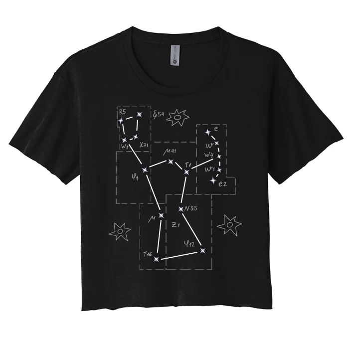 Orion Makeup Constellation Space Solar System Stars Astronomy Women's Crop Top Tee