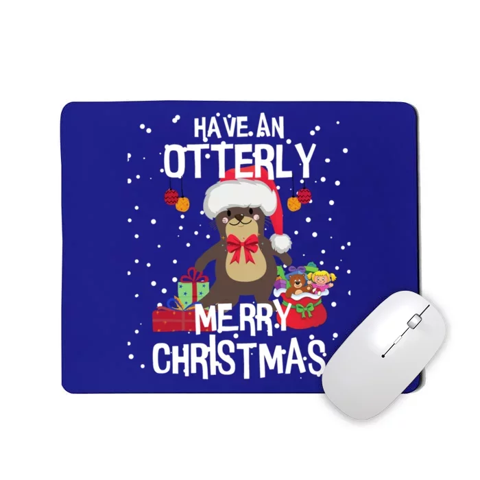 Otterly Merry Christmas Funny Otter Christmas Gift Mousepad