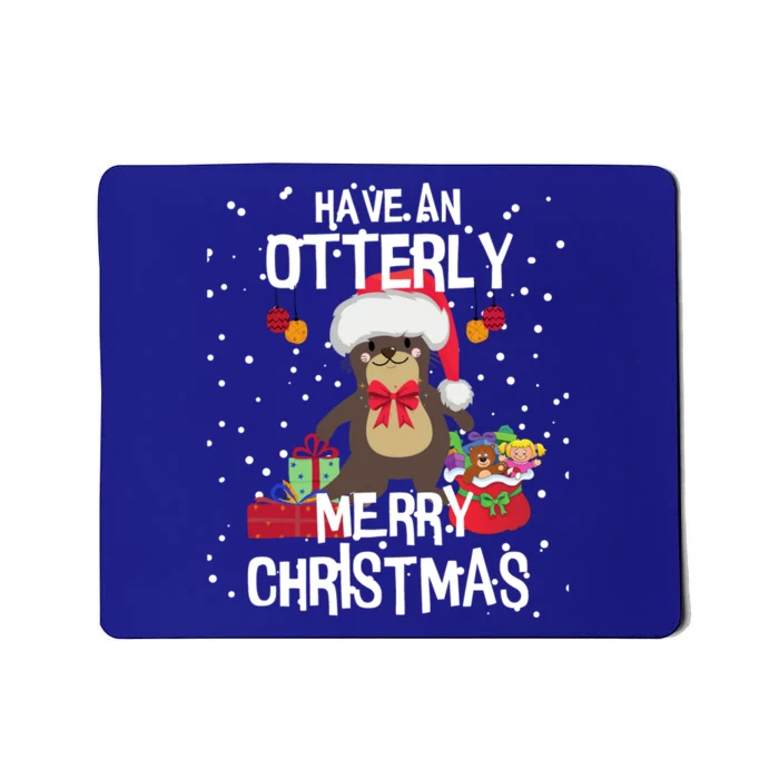 Otterly Merry Christmas Funny Otter Christmas Gift Mousepad