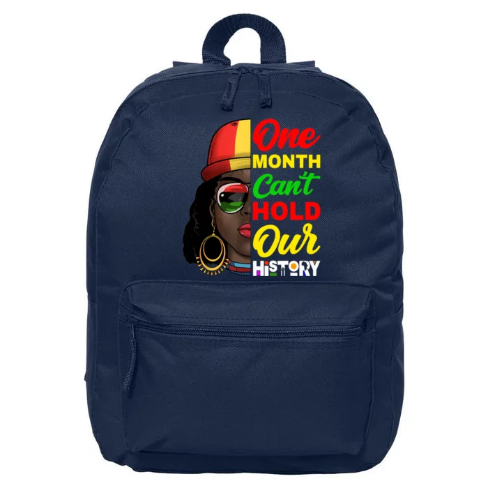 One Month Can't Hold Our History Melanin African Afro Hair 16 in Basic Backpack