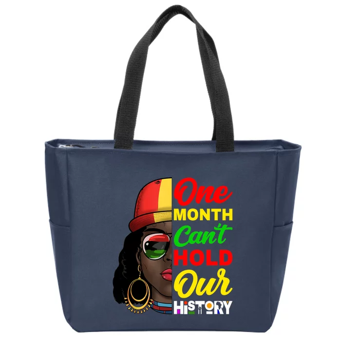 One Month Can't Hold Our History Melanin African Afro Hair Zip Tote Bag