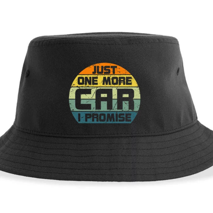 One More Car I Promise Vintage Car Enthusiast Retro Car Guys Sustainable Bucket Hat