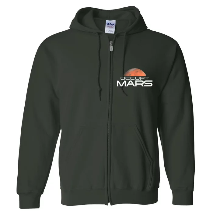 Occupy Mars Colonize Space Full Zip Hoodie