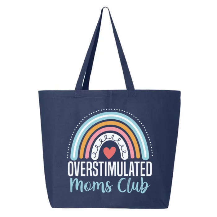 Overstimulated Moms Club Funny Motherhood Trendy Mom Groovy 25L Jumbo Tote