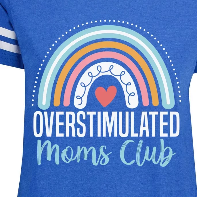 Overstimulated Moms Club Funny Motherhood Trendy Mom Groovy Enza Ladies Jersey Football T-Shirt