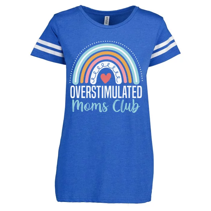 Overstimulated Moms Club Funny Motherhood Trendy Mom Groovy Enza Ladies Jersey Football T-Shirt