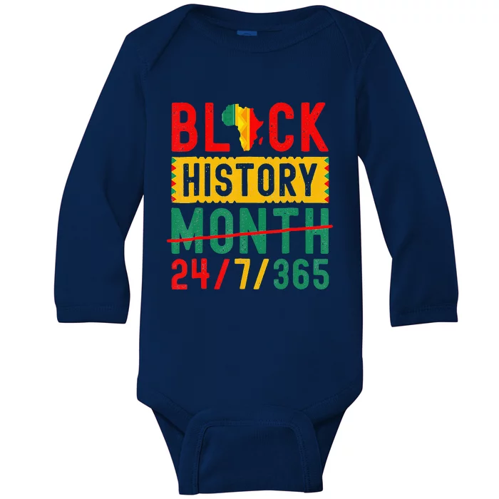 One Month Can't Hold Our Black History Afro Melanin Queen Baby Long Sleeve Bodysuit