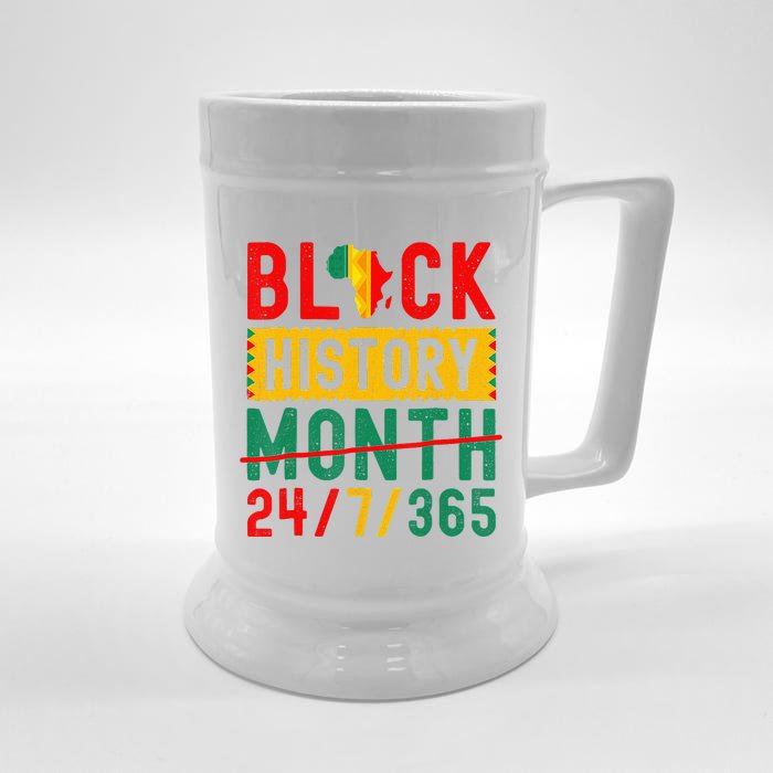 One Month Can't Hold Our Black History Afro Melanin Queen Front & Back Beer Stein