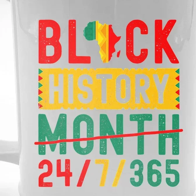 One Month Can't Hold Our Black History Afro Melanin Queen Front & Back Beer Stein