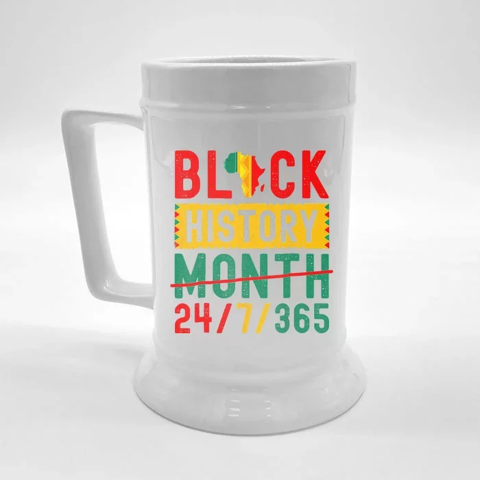 One Month Can't Hold Our Black History Afro Melanin Queen Front & Back Beer Stein