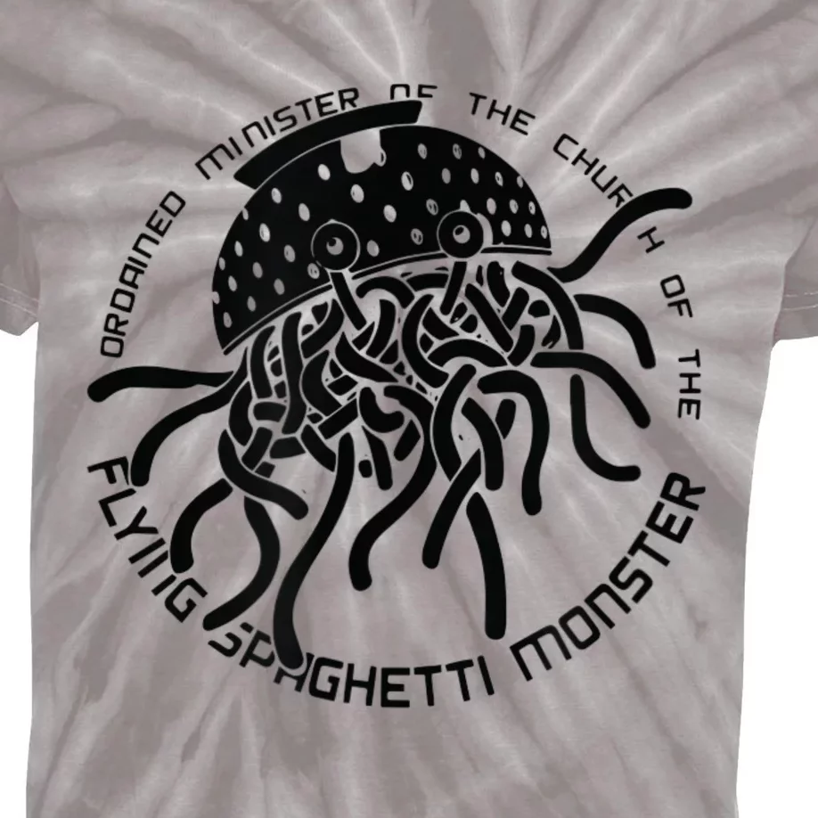 Ordained Minister Church Of The Flying Spaghetti Monster FSM Kids Tie-Dye T-Shirt