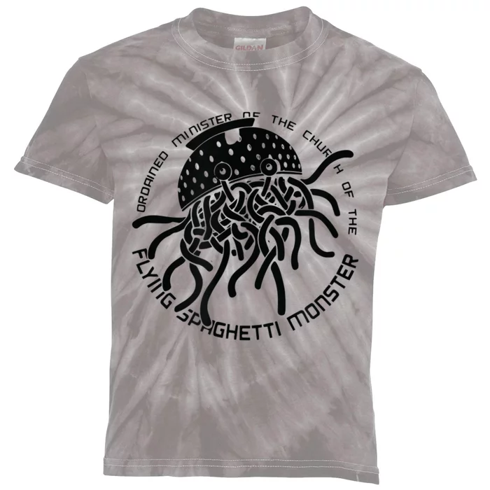 Ordained Minister Church Of The Flying Spaghetti Monster FSM Kids Tie-Dye T-Shirt