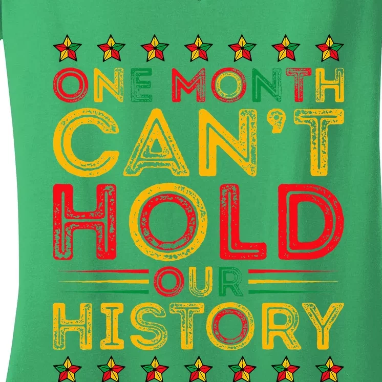 One Month Cant Hold Our History Pan African Black History Women's V-Neck T-Shirt