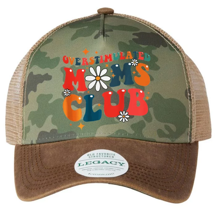 Overstimulated Moms Club Groovy Funny Trendy Words Legacy Tie Dye Trucker Hat