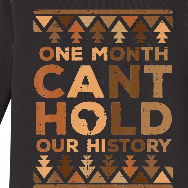 One Month Cant Hold Our History Black African Baby Long Sleeve Bodysuit