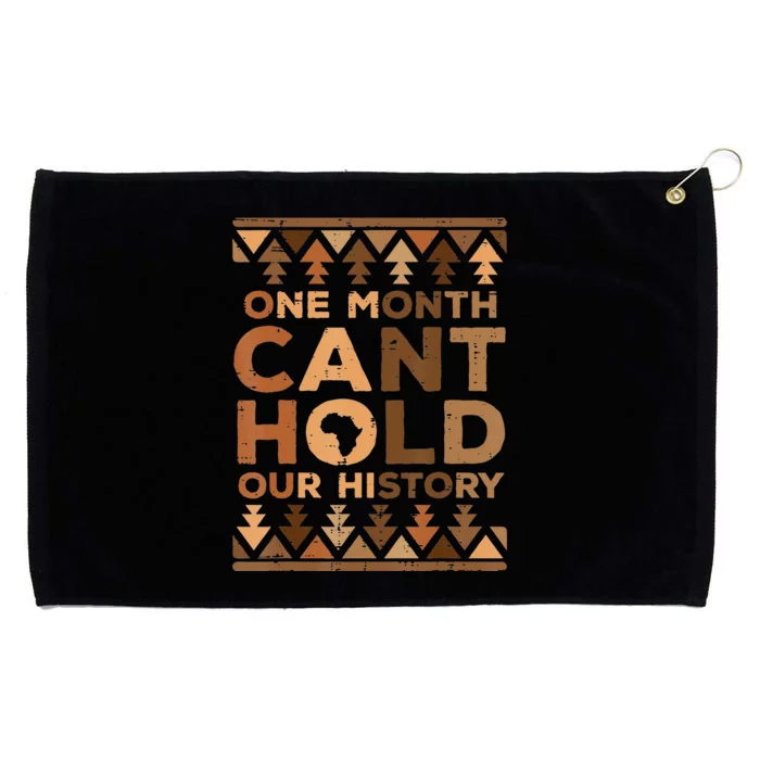 One Month Cant Hold Our History Black African Grommeted Golf Towel