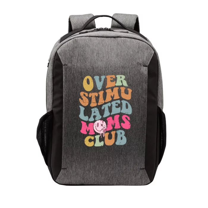 Overstimulated Moms Club Funny Saying Groovy Wo Vector Backpack