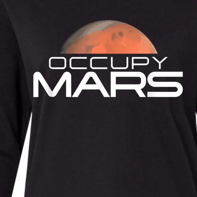 Occupy Mars Colonize Space Womens Cotton Relaxed Long Sleeve T-Shirt