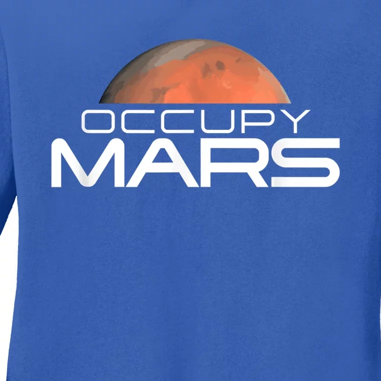 Occupy Mars Colonize Space Ladies Long Sleeve Shirt