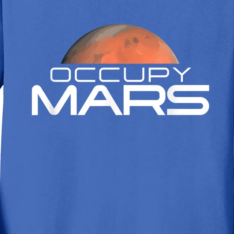 Occupy Mars Colonize Space Kids Long Sleeve Shirt